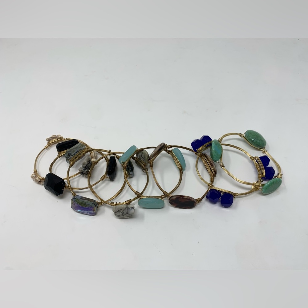 8 Wire wrapped stone bracelets